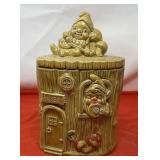 Ceramic Tree Stump Bakery Cookie Jar