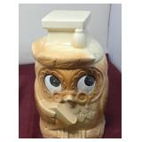 Scholarly Wise Old Owl Cookie Jar. MCM Vintage
