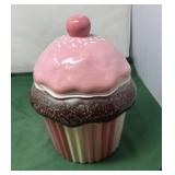 Decorative Ceramic Cupcake-Shaped Cookie Jar