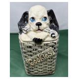 1950s McCoy Puppy Dog in a Basket Cookie Jar