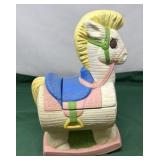 Vintage Ceramic Rocking Horse Figurine
