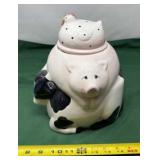 Clay Art "Stacked Animals" Cookie Jar
