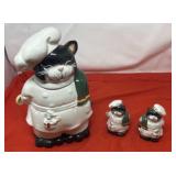 Collectible Ceramic Cookie Jar featuring a black