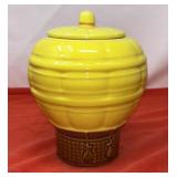 Ceramic Yellow Hot Air Balloon Cookie Jar