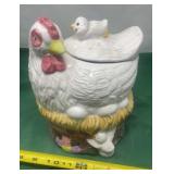 Ceramic Chicken with Baby Chicks Cookie Jar
