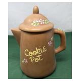 Vintage California Pottery Cookie Jar. Features a
