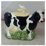 Vintage Ceramic Holstein Cow Cookie Jar