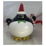 "Mingle and Jingle" Penguin Ceramic Cookie Jar.