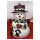 Leslie Beck "Winter" Snowman Ceramic Cookie Jar