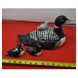 Vintage Loon with Baby on her Back Cookie Jar