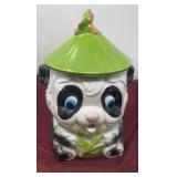Ceramic Panda Bear Cookie Jar. Made in Japan