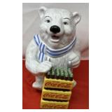 Coca-Cola Polar Bear Ceramic Cookie Jar.