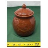 Bloom Net - Vintage Brown Glazed Pottery Crock
