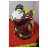 Vintage Fitz and Floyd Woodland Santa Cookie Jar