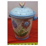 Quilted Flower Pattern Cookie Jar