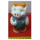Pig with Yellow Bow Cookie Jar