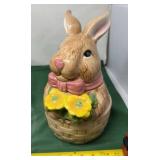 Cracker Barrel Bunny Basket Cookie Jar