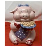Vintage Ceramic Cookie Jar featuring a Pig