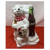 Ceramic Coca Cola Polar Bear Cookie Jar