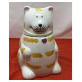 Vintage Hand-Painted Chubby Tabby Cat Cookie Jar