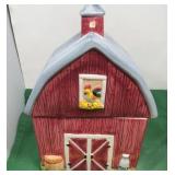 Ceramic Rustic Red Barn Cookie Jar
