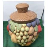 Ceramic Fruit-Pattern Cookie Jar
