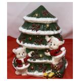 Vintage Ceramic Christmas Tree Cookie Jar.