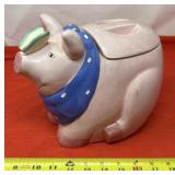 Vintage Ceramic "Pink Pig" Cookie Jar. Designed by