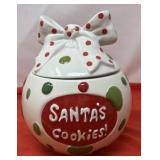 Vintage Ceramic Christmas Ornament Cookie Jar
