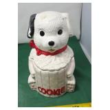 Vintage Black and White Puppy Cookie Jar