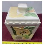 Vintage MCM Hand Painted Ceramic Cookie Jar