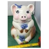 Hand Painted Pig Cookie Jar