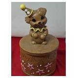 Vintage Ceramic "Circus Puppy" Cookie Jar.