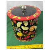 Vintage Medium-Sized Round Tin Container from