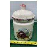 Ceramic Barn Scene Cookie Jar