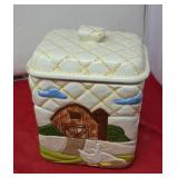 Vintage Otagiri Quilted Ceramic Canister from 1982