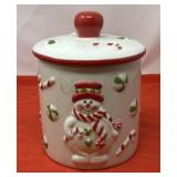 Vintage Ceramic Snowman Cookie or Treat Jar from