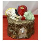 Vintage Ceramic Cookie Jar. Features a sleeping