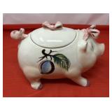 Vintage Ceramic Pig-Shaped Covered Dish or