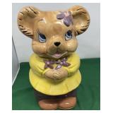Vintage Ceramic "Turnabout" Teddy Bear Cookie Jar.