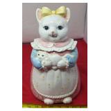 Vintage Ceramic Mother Cat Cookie Jar