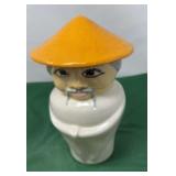 Vintage Ceramic Asian Farmer Cookie Jar