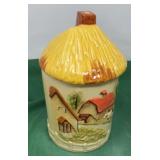Vintage Ceramic "Country Village" Cookie Jar.
