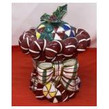 Ceramic Holiday Candy Jar. Shaped like a candy