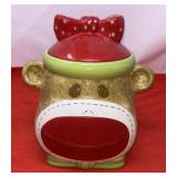 Real Home Earthenware Cookie Jar. Features a girl