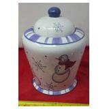 Snowman Cookie Jar With Chip inside