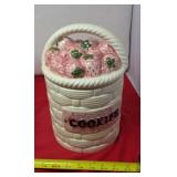 Strawberries Weave Basket Cookie Jar