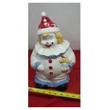 Starry Eyed Clown Ceramic Cookie Jar