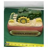 Gibson John Deere Tractor Ceramic Cookie Jar