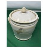 Signed Glazed Pottery Cookie Jar Has Some Damage
